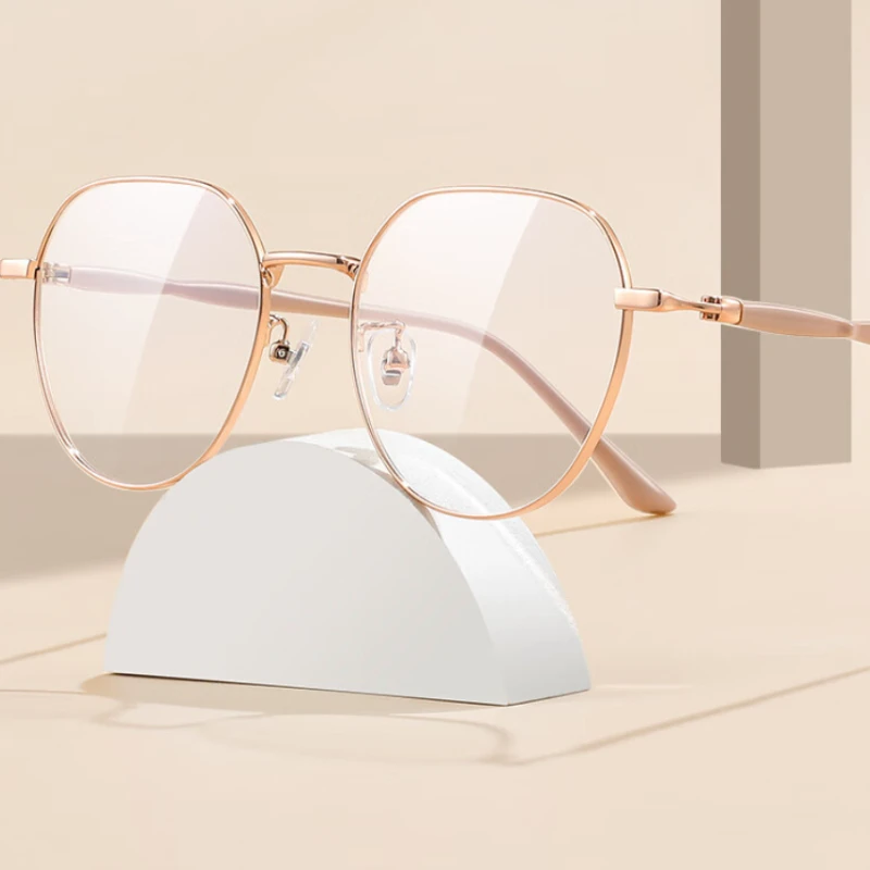 Trendige klassische Myopie-Brille, Vintage-Anti-Blaulicht-Brille für Damen und Herren, Minus-Dioptrien-Brille, verschreibungspflichtig mit 0 -0,5 bis -6,0 Image