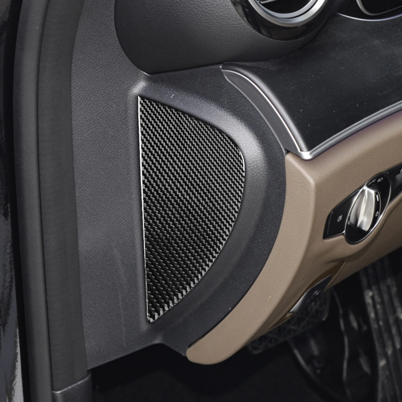 Für Mercedes-Benz E-Klasse W213 2016-2022 Carbon Faser Dashboard Seite Front Slot Panel Dekorative Abdeckung Auto zubehör Aufkleber Image
