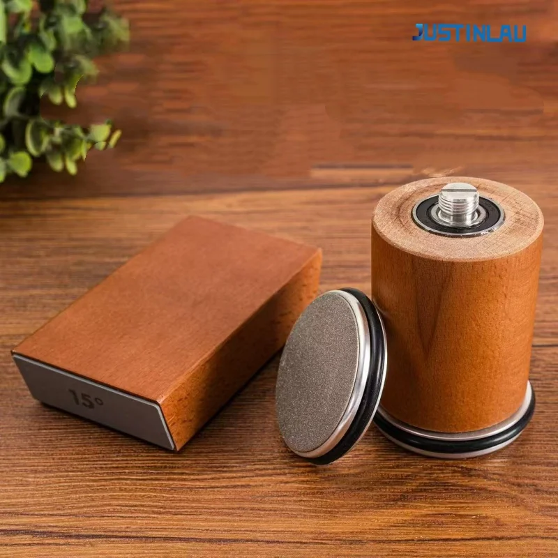 JUSTINLAU 15&20 Grad Rollender Messerschärfer Magnetischer Messerhalter Schleifstein-Set mit Winkelrolle Küchenzubehör Image