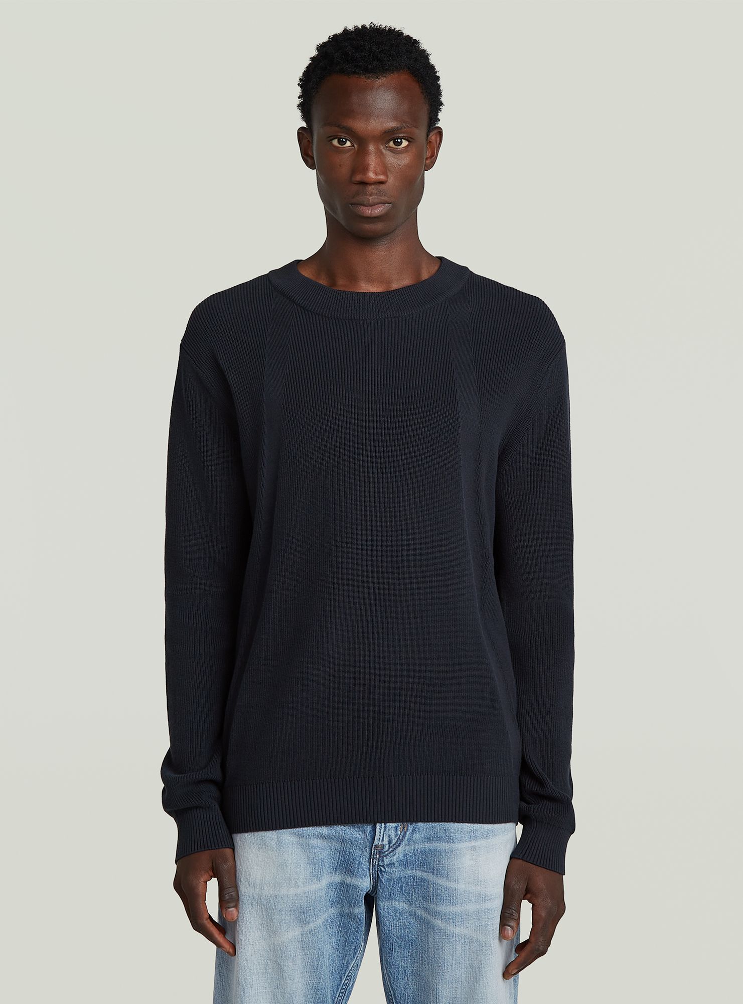 Longpullover G-STAR "Structure Knit Pullover", Herren, Gr. S, salute, Obermaterial: 100% Baumwolle, Pullover Longpullover