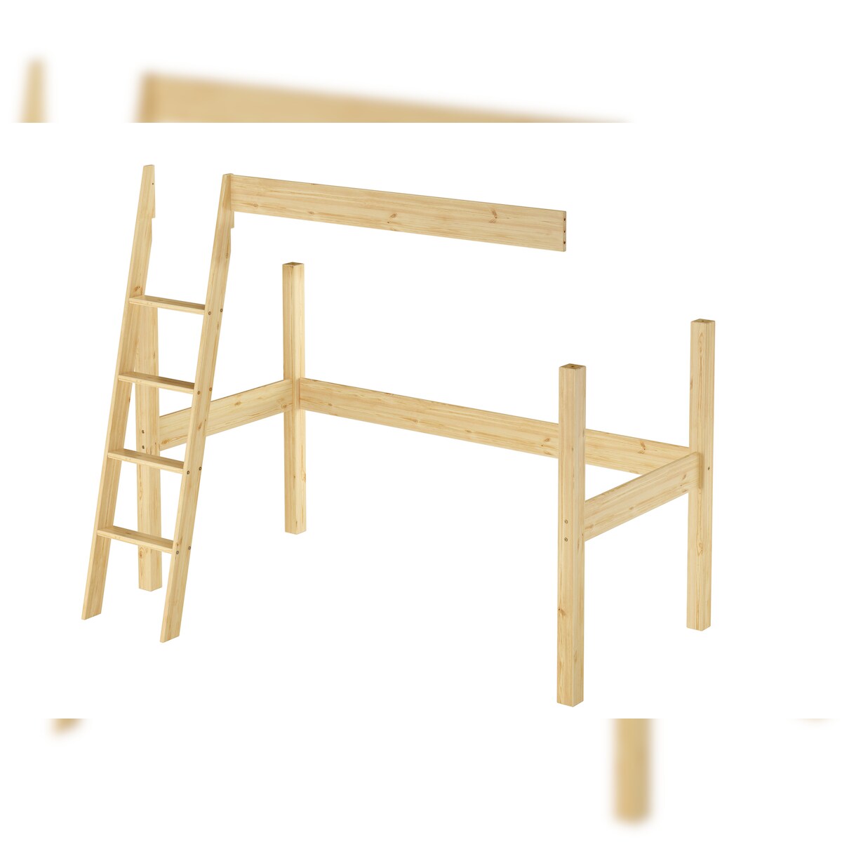 Erst-Holz Zubehör für Einzelbett zur Erweiterung zum Hochbett Pfosten Leiter, Sicherung V-60.20Z-09 Image