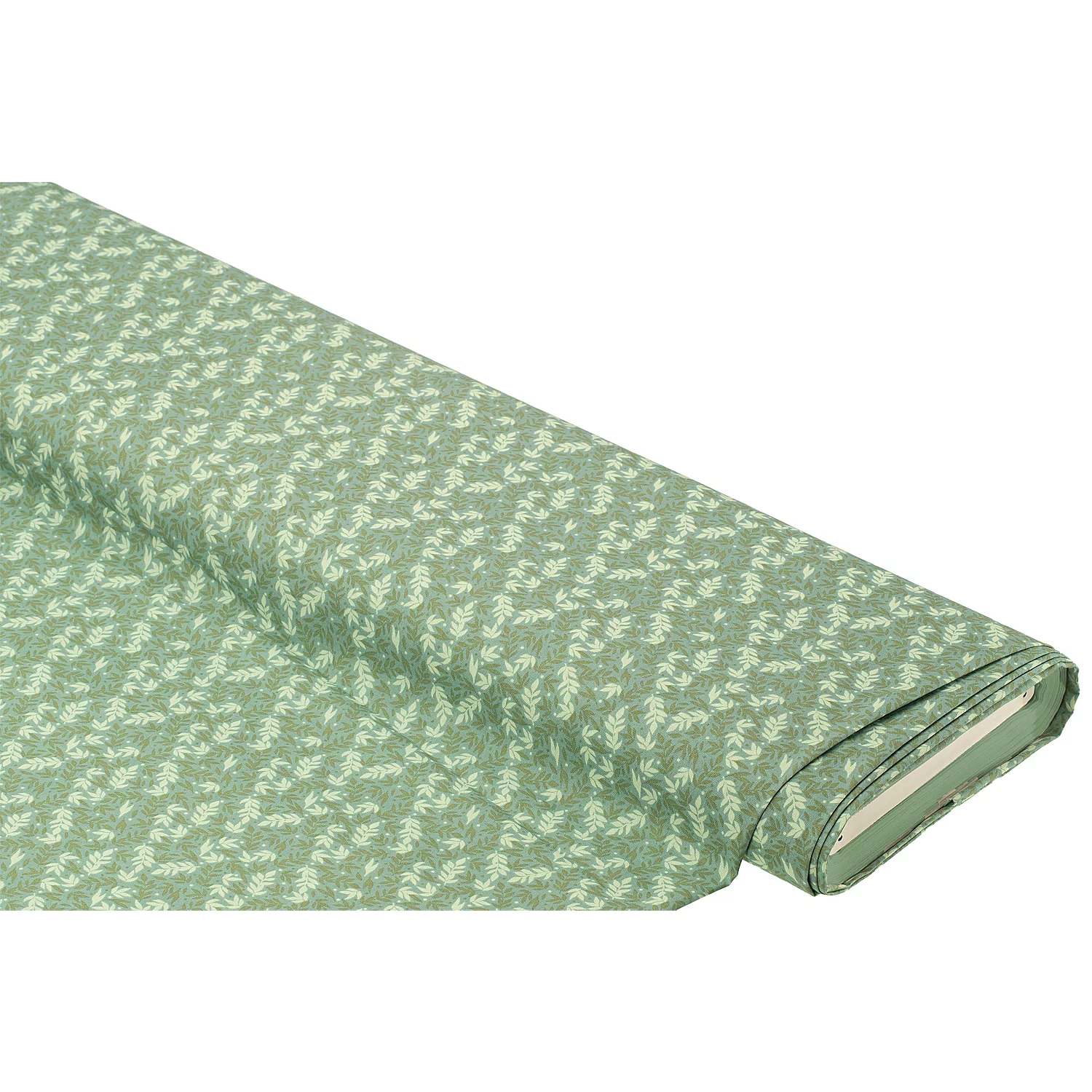 Baumwollstoff Blätterzweig-Allover „Sina“, grün-color