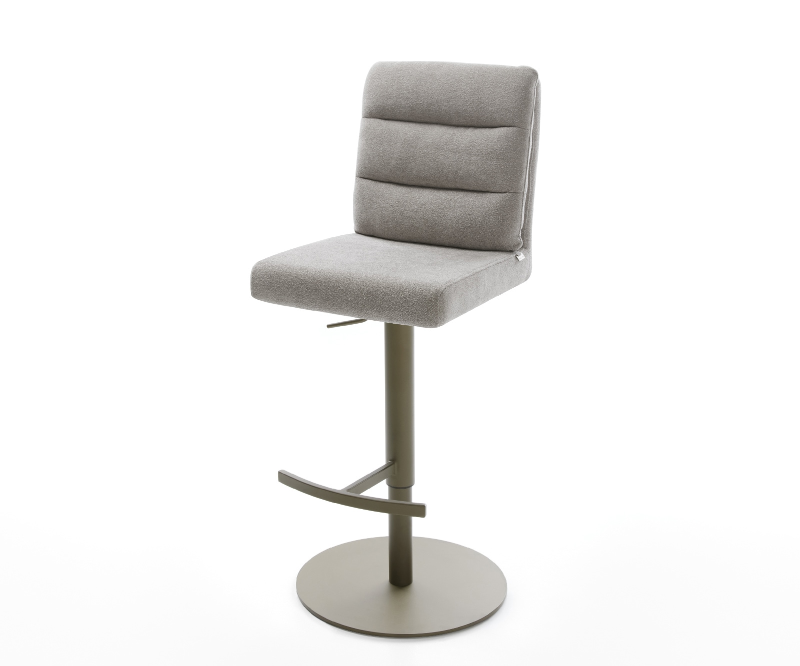 DELIFE Barstuhl Pela-Flex Strukturstoff Soft Grau Drehfuß höhenverstellbar Metall Titanfarben, Barstühle Image