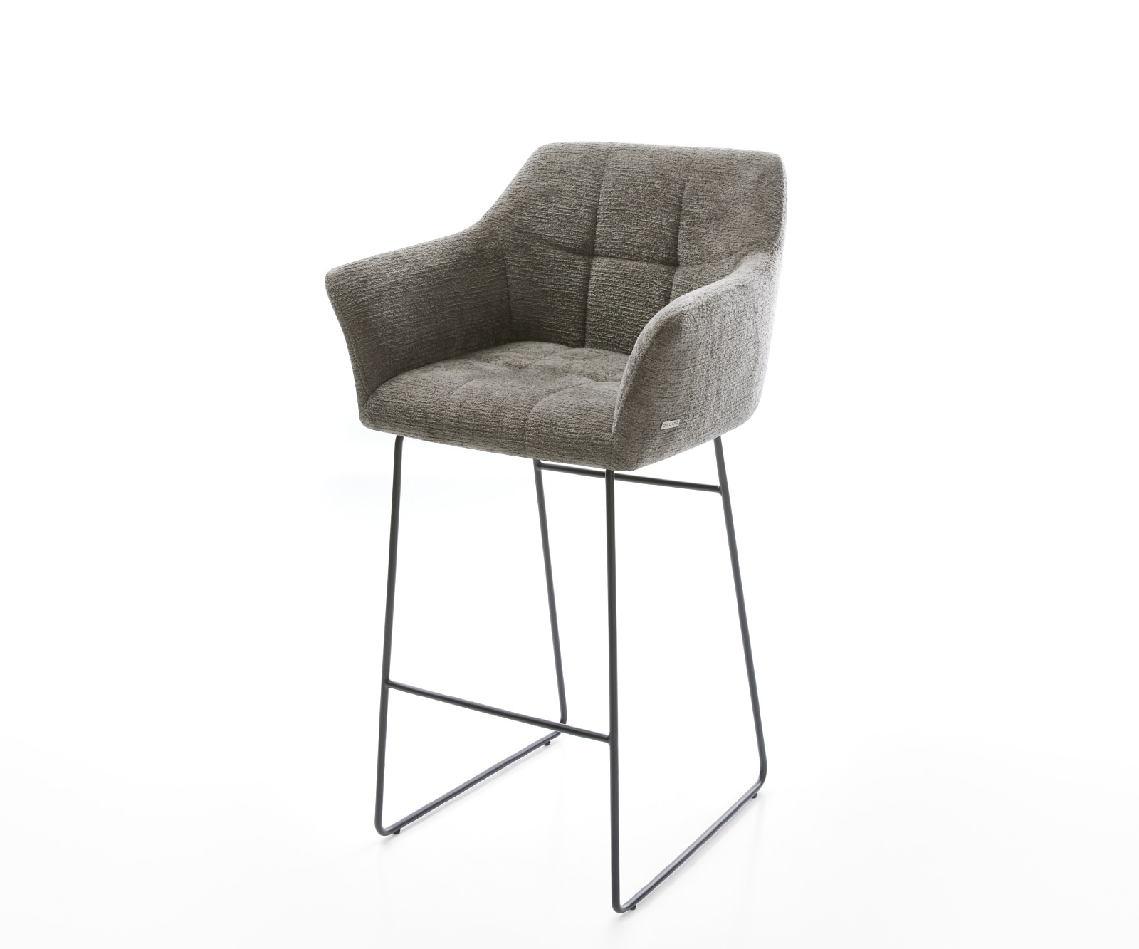 DELIFE Barstuhl Yulo-Flex Bouclé Soft Schlamm Kufengestell Metall Schwarz, Barstühle Image