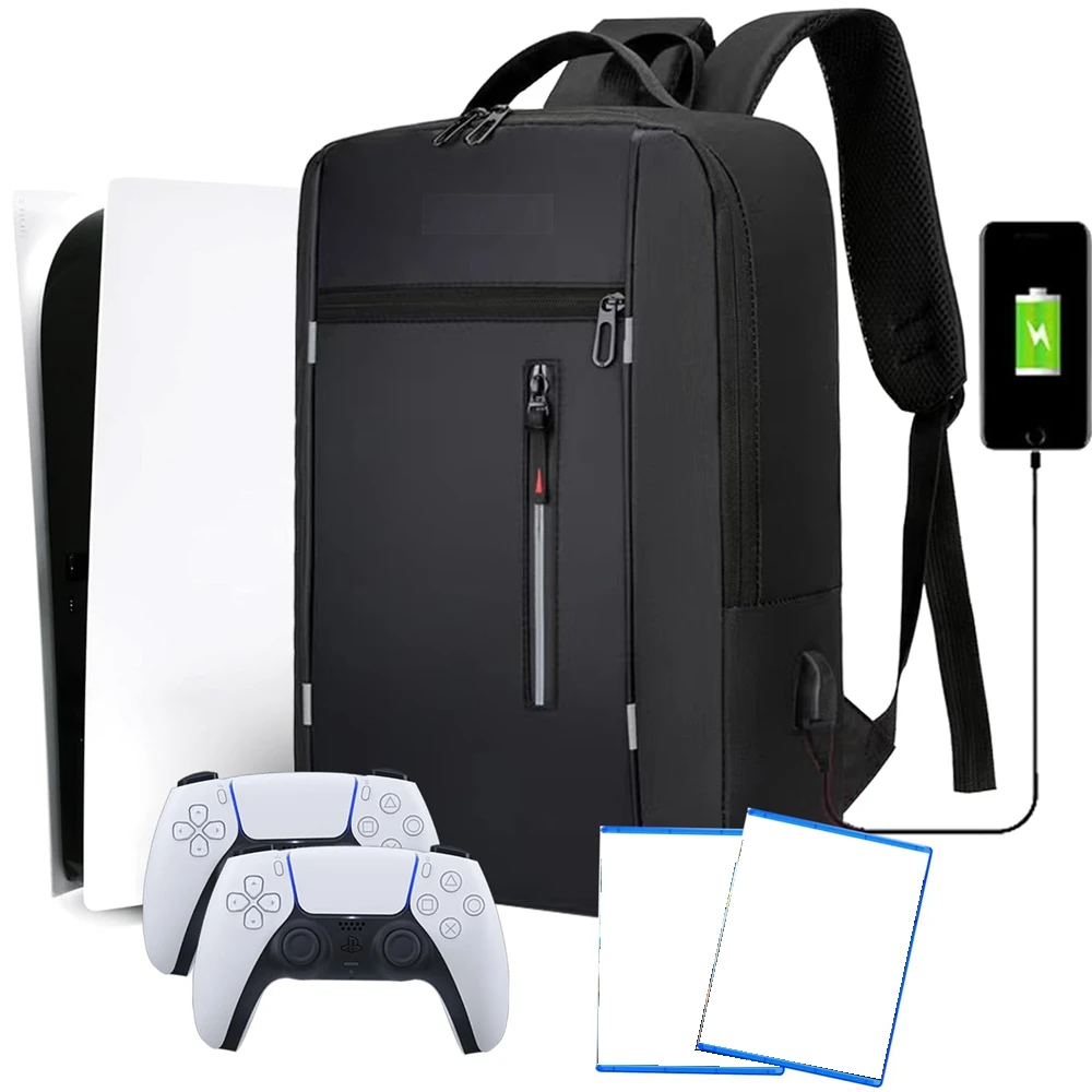 Multifunctional Storage Bag Game Console Backpack For PlayStation 5 Console Travel Carrying Case with USB Port for PS5 Accessory