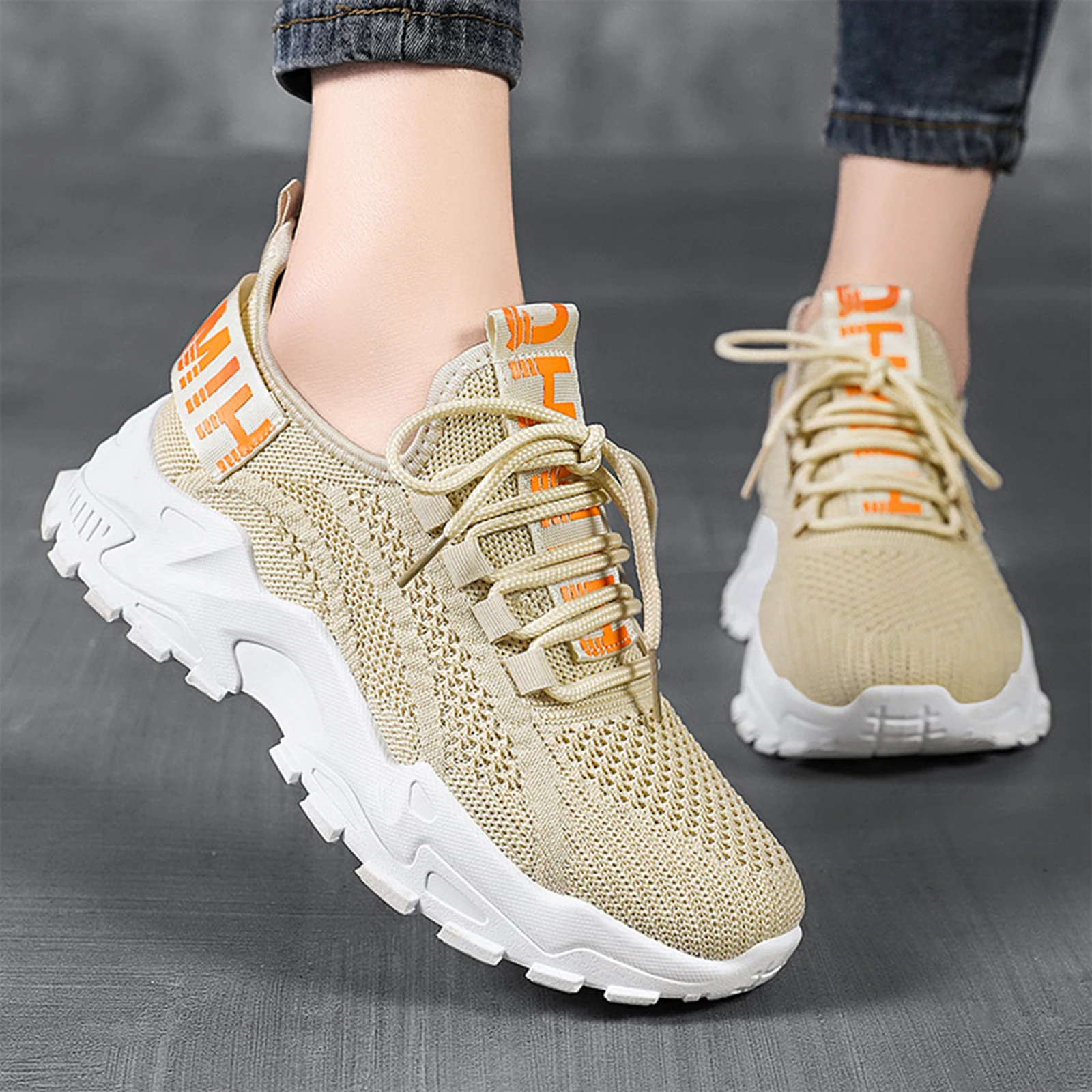 Chaussures pour femmes chaussures de sport pour femmes 2026 chaussures pour femmes respirant simple maille papa chaussures femmes chaussures de sport décontractées et polyvalentes