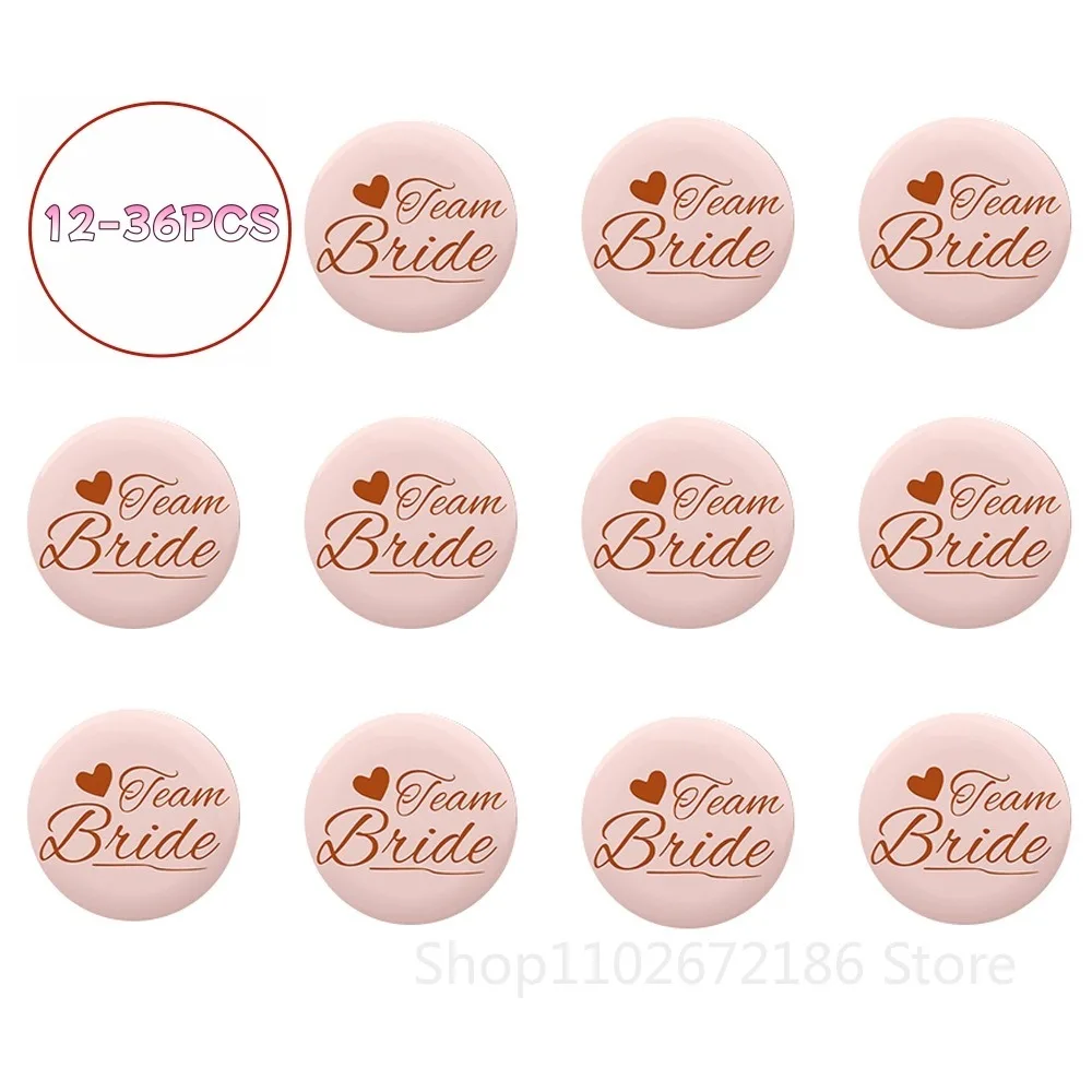 12–36 Stück Bride To Be Team Bride Abzeichen für Hochzeit, Brautparty, Dekoration, Brautjungfern, Geschenk, Junggesellenabschied, Junggesellinnenabschied Image