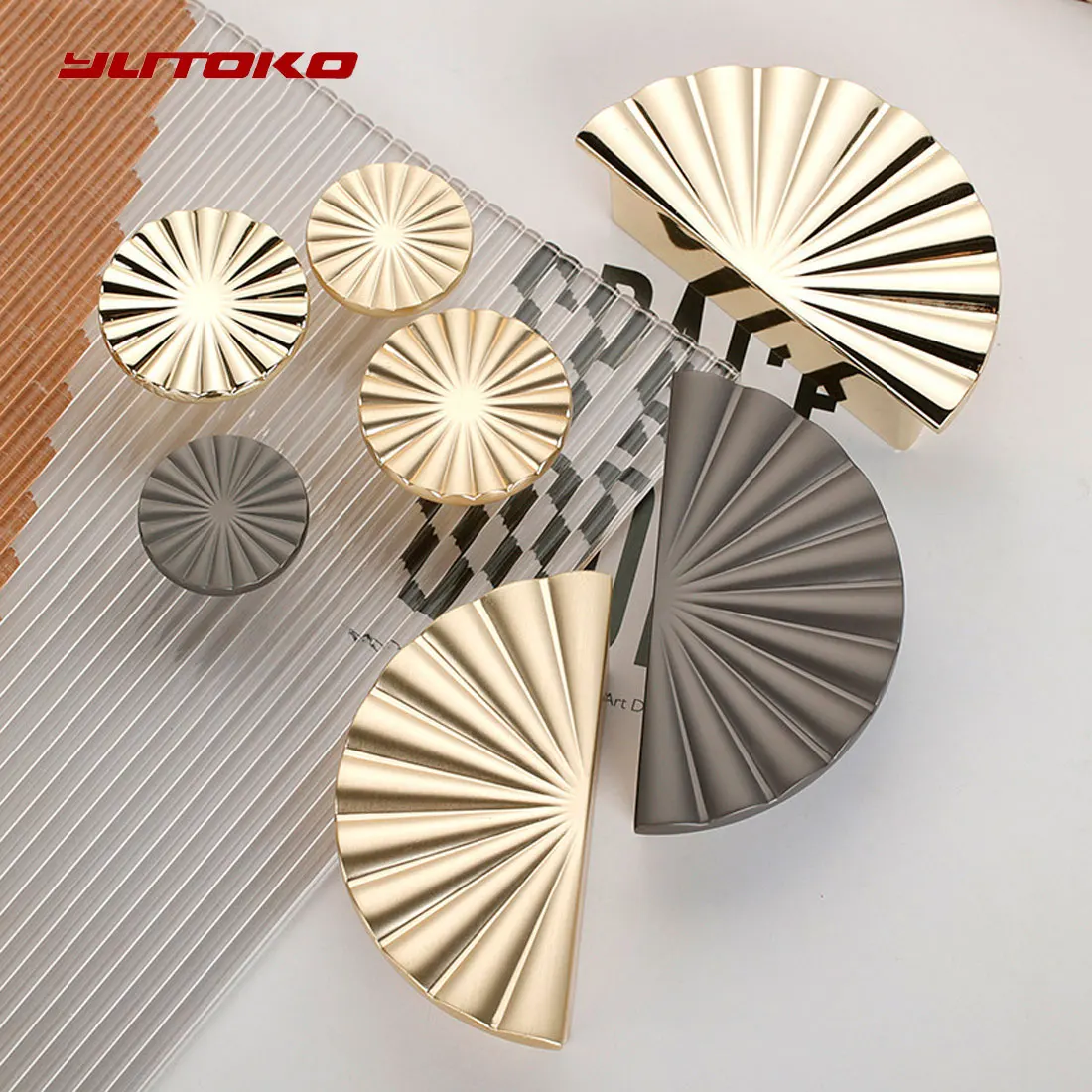 2/5/10PCS Gold Griffe Küche Schrank Lagerung Tür Knöpfe Möbel Griff Küche Artikel Schrank Schublade Kommoden schrank Zieht Image