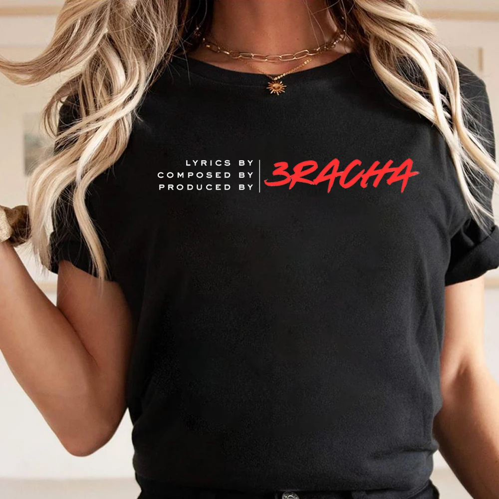 3RACHA inspiriertes T-Shirt, trendiges Kpop-Shirt, Korea-Mode, Grafik-T-Shirts, Kpop Merch, Streetwear, Retro, kurze Ärmel, lässige Tops Image