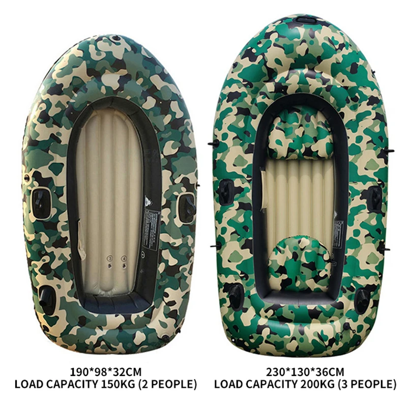 Aufblasbares Kajak für 2-Personen, Ruderboote, PVC, dick, verschleißfest, Fischerboot, Kanu, Luftboot, Driften, Tauchboot, Wassersport Image