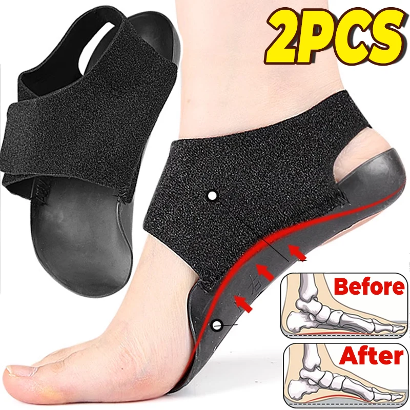 2PCS Arch Support Orthopädische Einlegesohle Für Spaziergang Mit Bogen Halb Pad X/O Typ Bein Mit Selbst-klebenden Riemen Tragbare Schuh Ferse Abdeckung Image