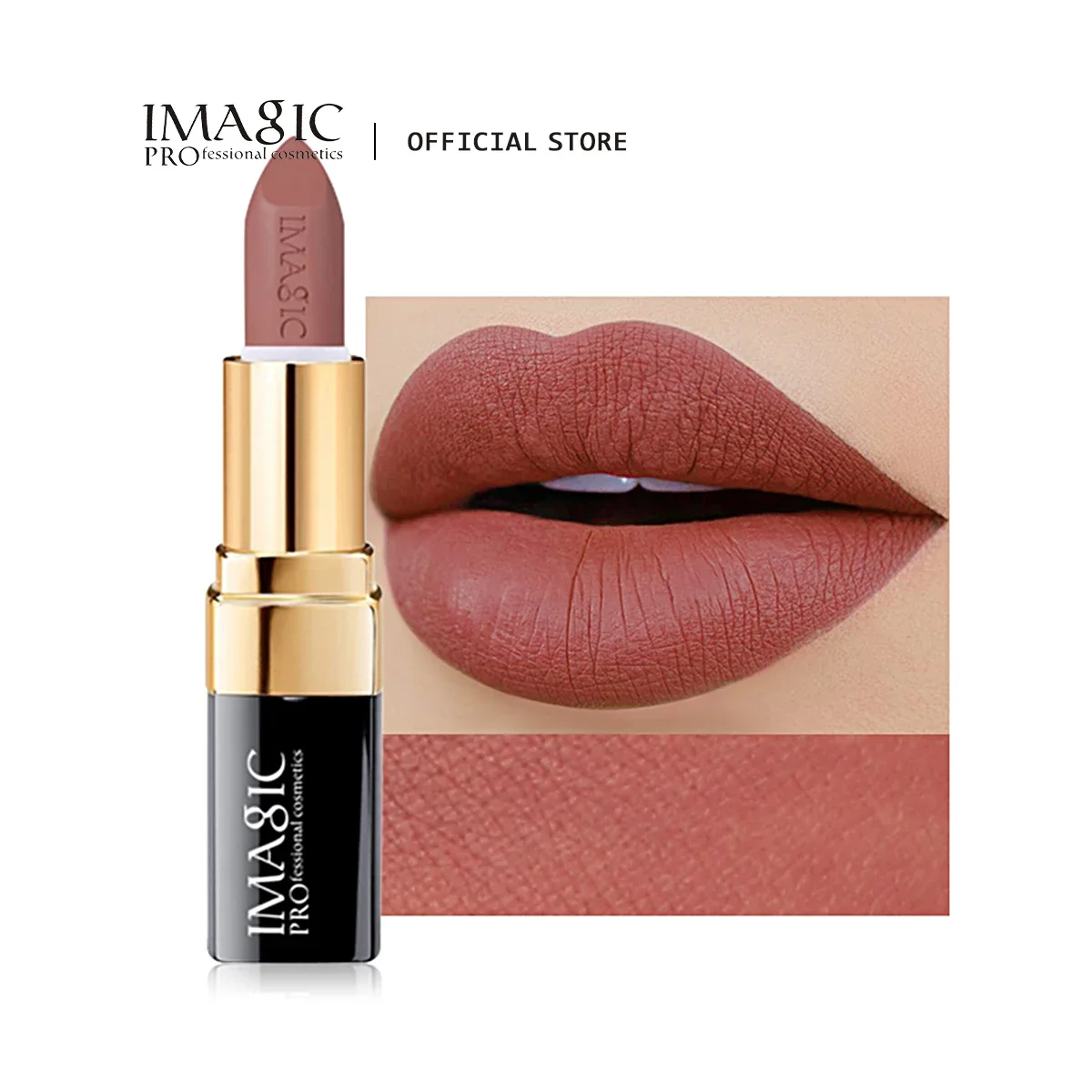 IMAGIC 12-Farben-Lippenstift, matt, wasserfest, samtiges Pigment, Nude Rouge, wasserdicht, langlebig, professionelle Lippenkosmetik, Schönheit Image