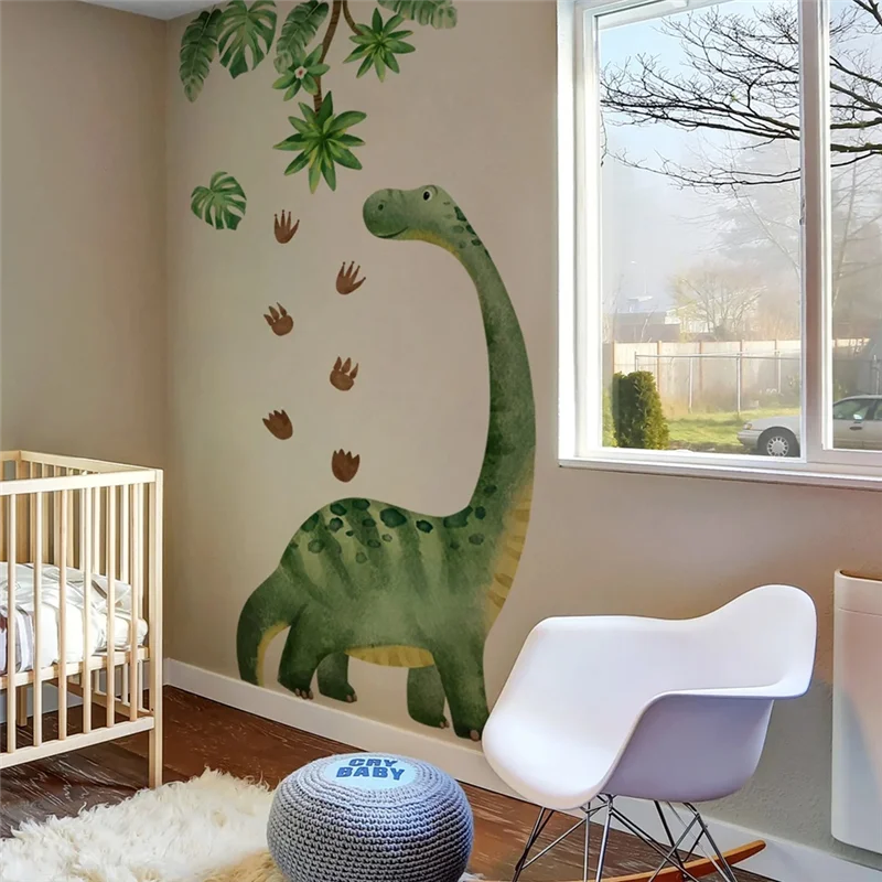 ABKP-Big Size Dinosaurier Tapete für Jungenzimmer Dekor Niedliche Tier Dinosaurier Wandaufkleber Dekoration Kinderzimmer Wandtattoo