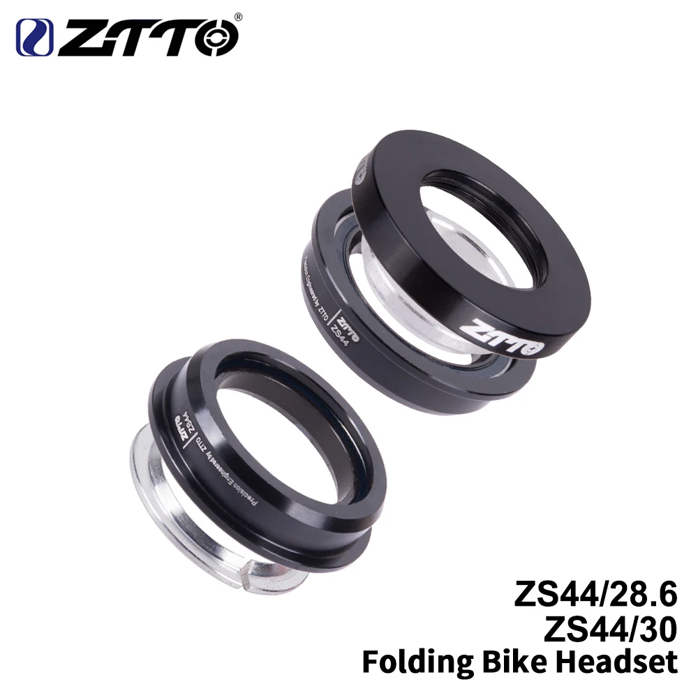 ZTTO 44 mm Faltrad-Headset, Lenkung, 1 1/8 Zoll, gerades Rohr, Gabel, CNC-Mountainbike, flaches Profil, halbintegriertes Fahrradlager Image