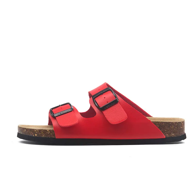 Heiße Verkäufe 2019 Sommer Strand Kork Hausschuhe Sandalen Casual Doppel Schnalle Clogs Alias Frauen männer Slip auf Flip-Flops Wohnungen schuhe