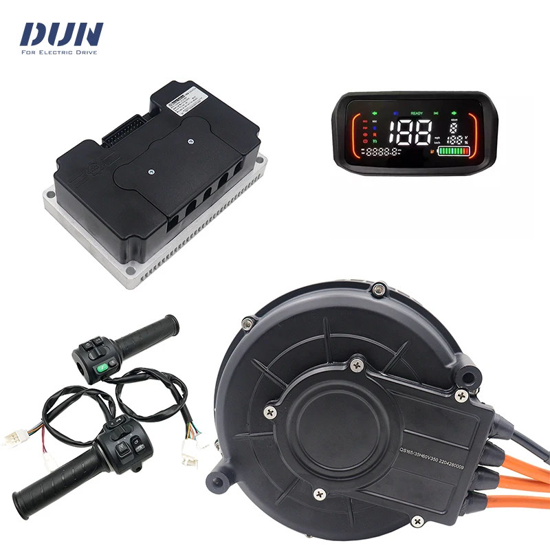 QS165 V2 35H 5KW Peak 10KW 6500RPM Hall Mid-Drive Motor mit ND72450 DC 200A Phase 450A Controller und N7 Display T08 Drossel Image