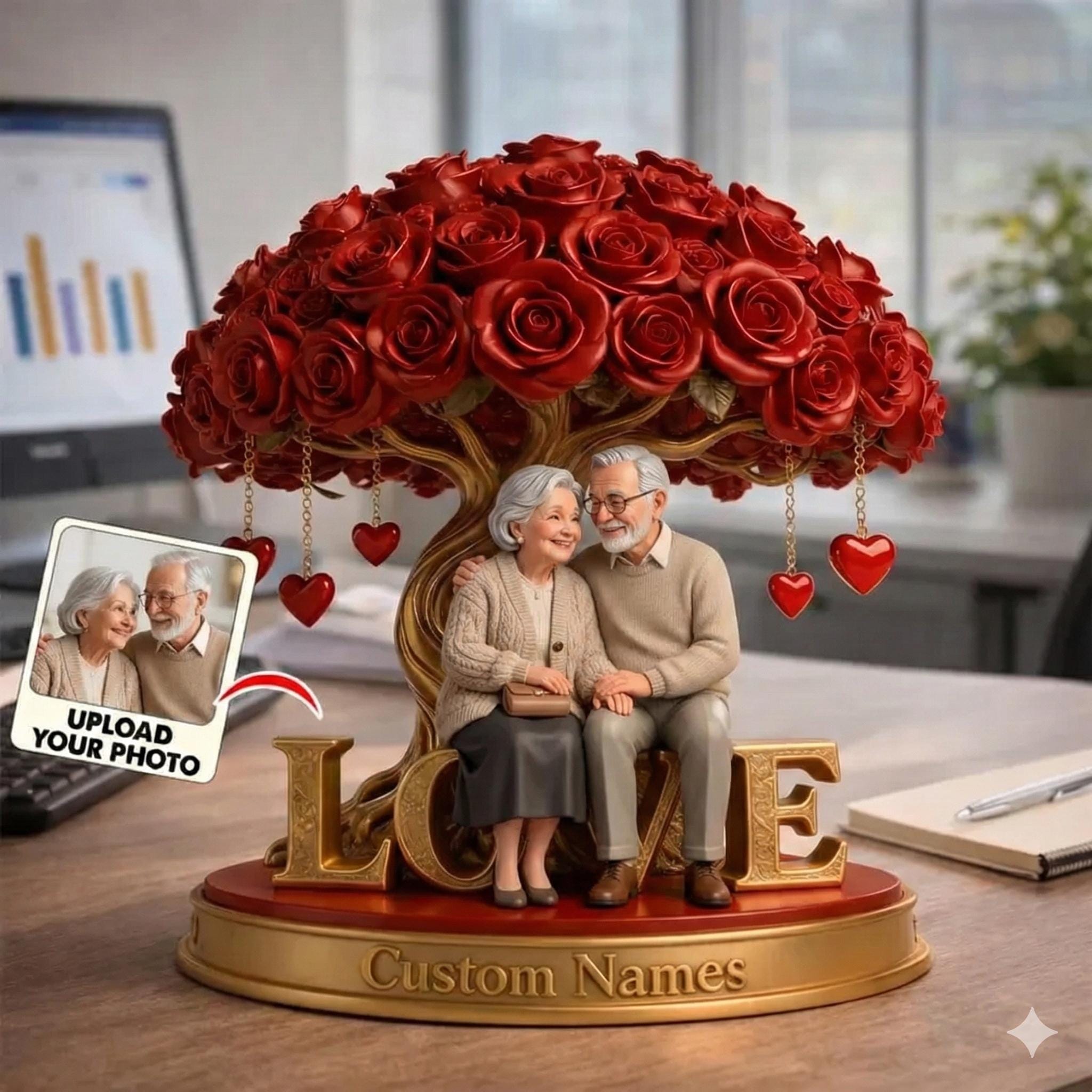 Targa acrilica personalizzata con foto di coppia innamorata a forma di cuore - Regalo di San Valentino, regalo di anniversario romantico - Ricordo di