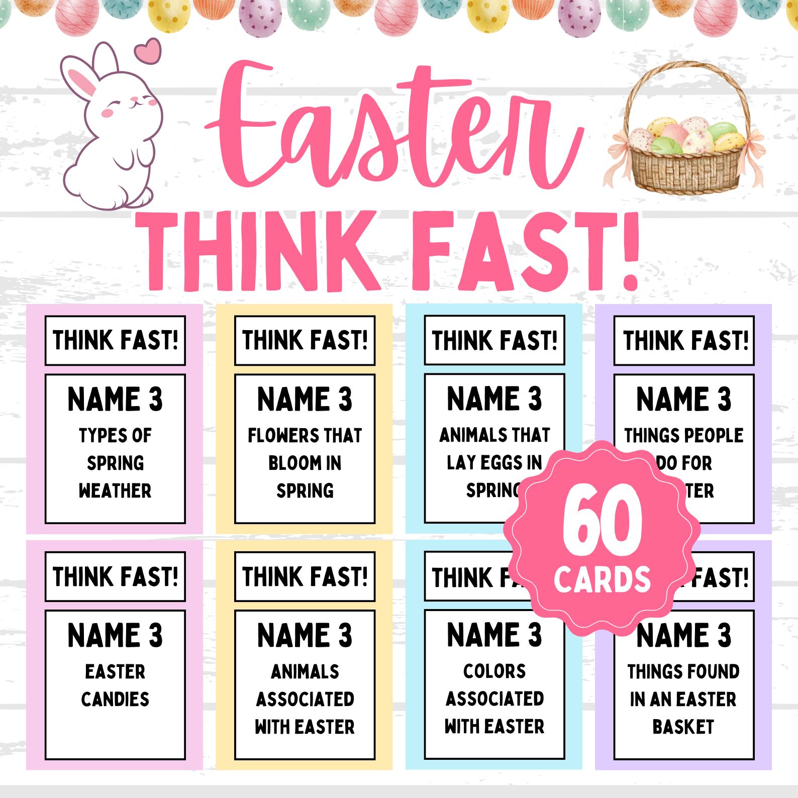 Gioco di riflessione veloce per Pasqua / Giochi di Pasqua divertenti / Giochi per feste di Pasqua / Giochi di Pasqua stampabili / Giochi di Pasqua per