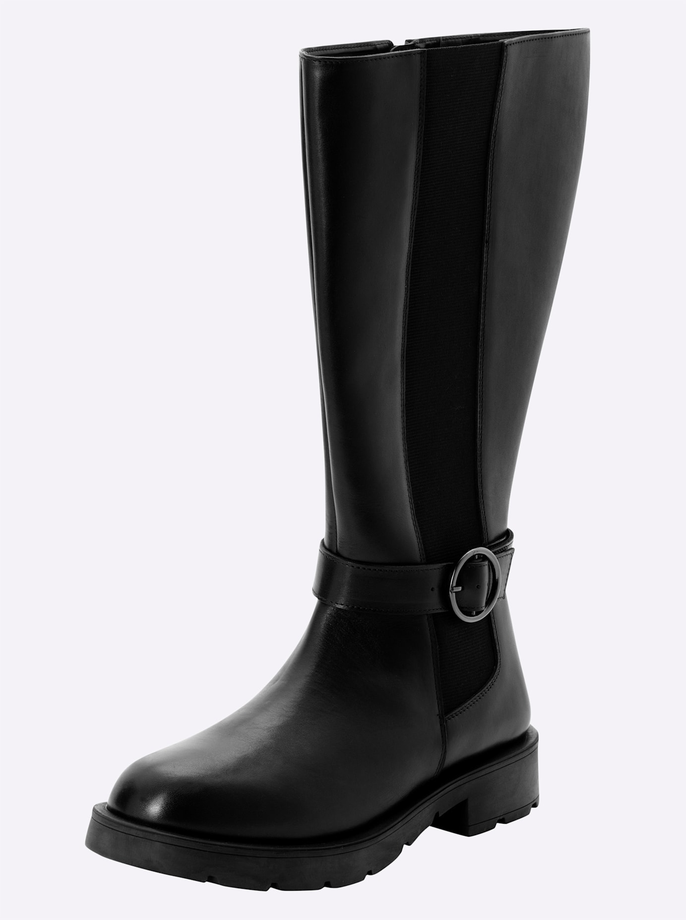 Weitschaftstiefel SHEEGO, Damen, Gr. 40, XXL-Schaft, schwarz, Leder, Schuhe Weitschaftstiefel