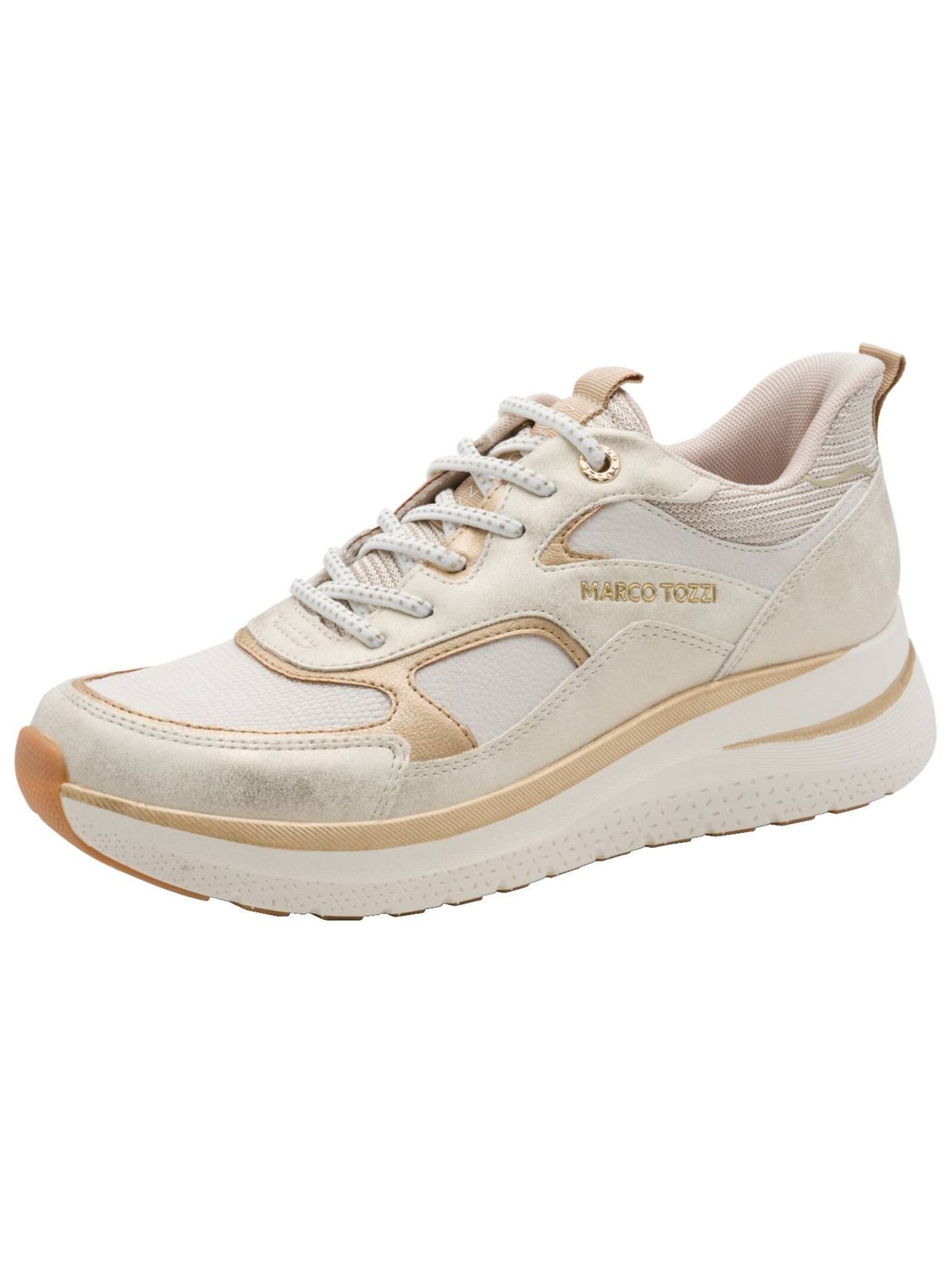 Sneaker MARCO TOZZI "Marco Tozzi Sneaker Lederimitat/Textil", Damen, Gr. 42, dune, Schuhe Sneaker