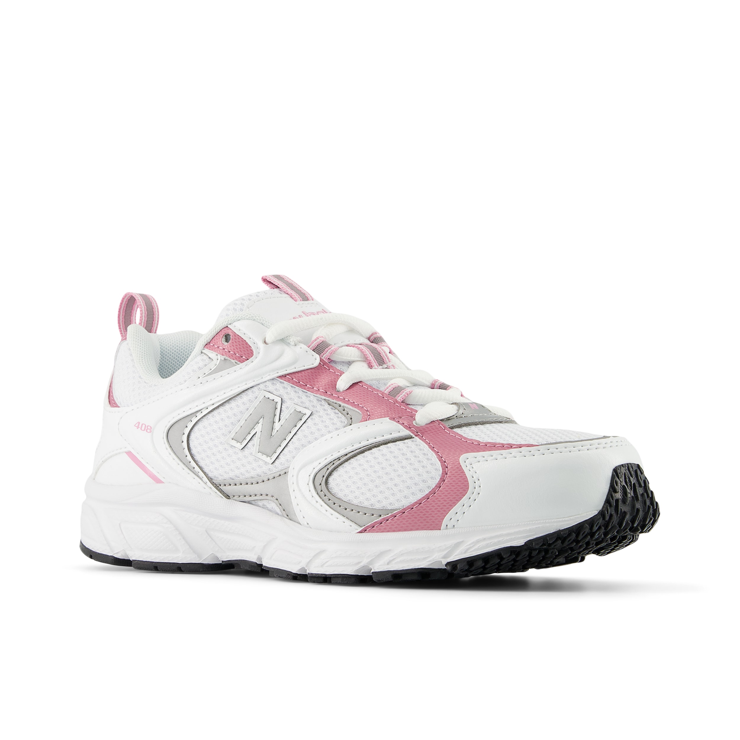 Sneaker NEW BALANCE "408", Damen, Gr. 40,5, weiß, silber metallic, Synthetik, Schuhe Sneaker, von dem New Balance 530 inspiriert