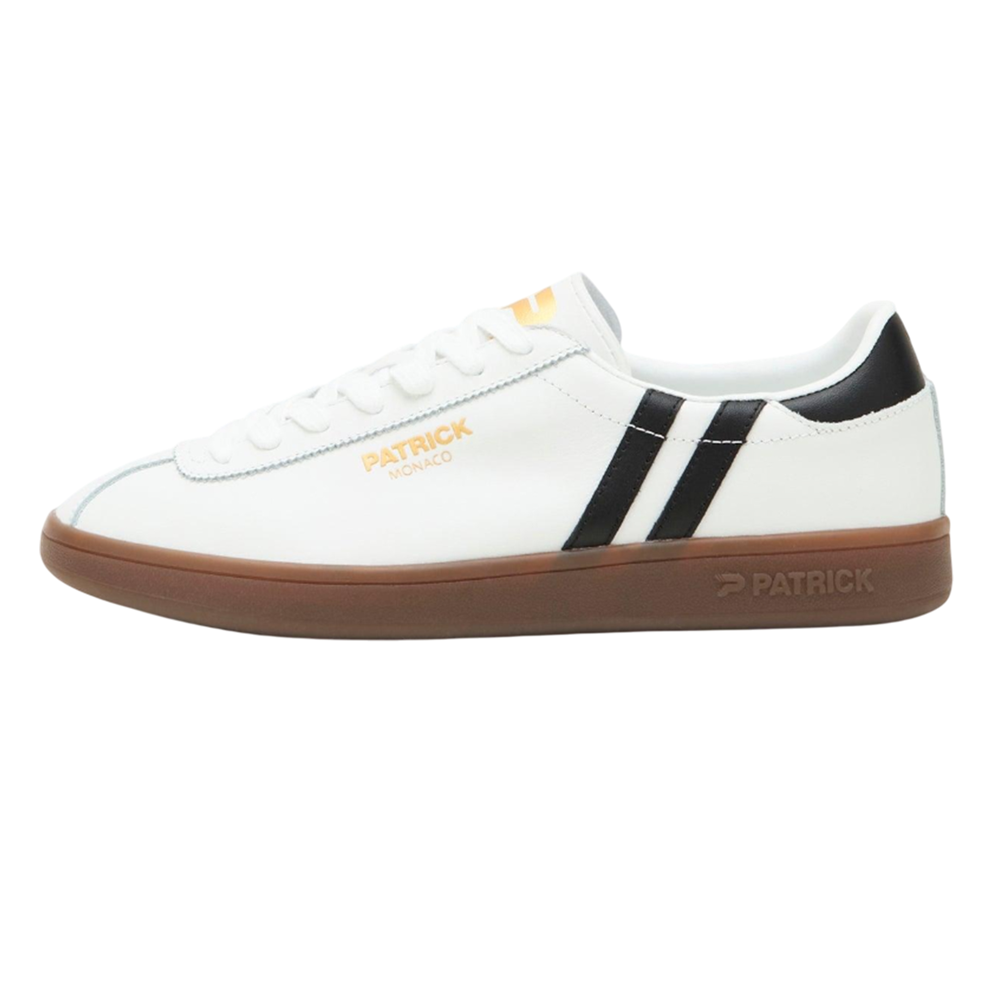 Patrick - "Monaco" Sneaker für Herren, Wildleder, Cupsohle (Weiß/Schwarz/dunkeles Gummi)