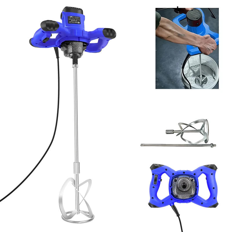 BRIEFNESS Mescolatore Professionale 3000W, Miscelatore per Malta e Calcestruzzo, Agitatore Elettrico 6 Velocità con Impugnatura Doppia - Per Cemento, Intonaco, Vernice, Resina, Adesivo, M14 120mm