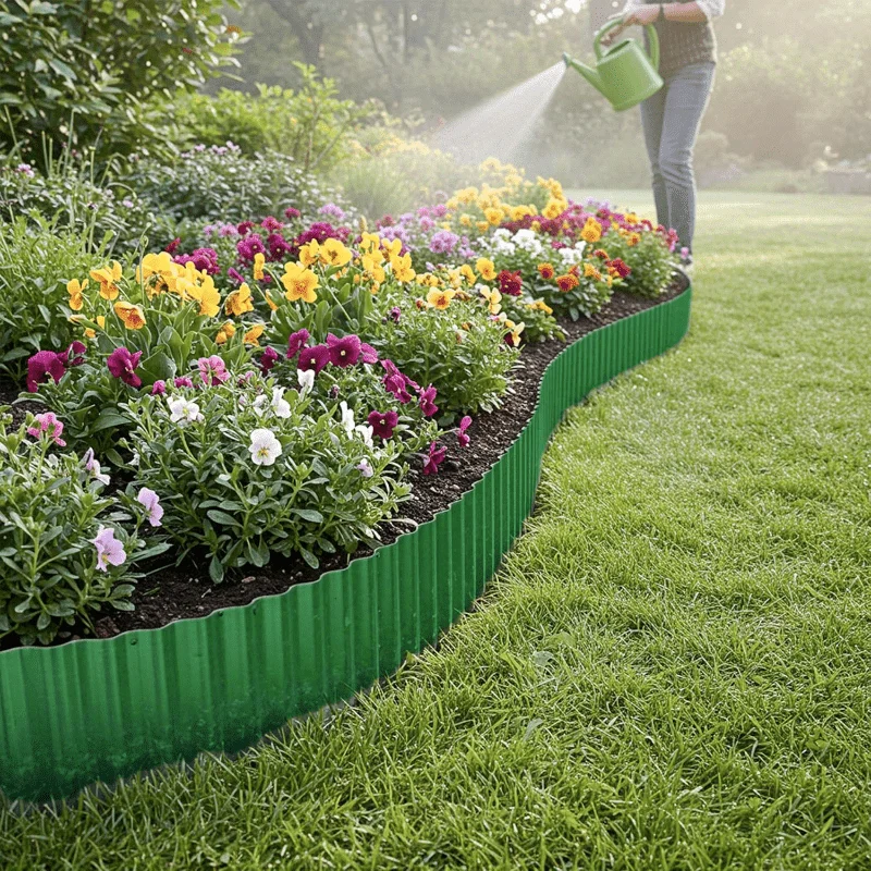 Clôtures de jardin et de bordure, Bordures de jardin en plastique, Limites de cour et de zones entourées d'arbres, Bordures de jardin ondulées, Pelouses