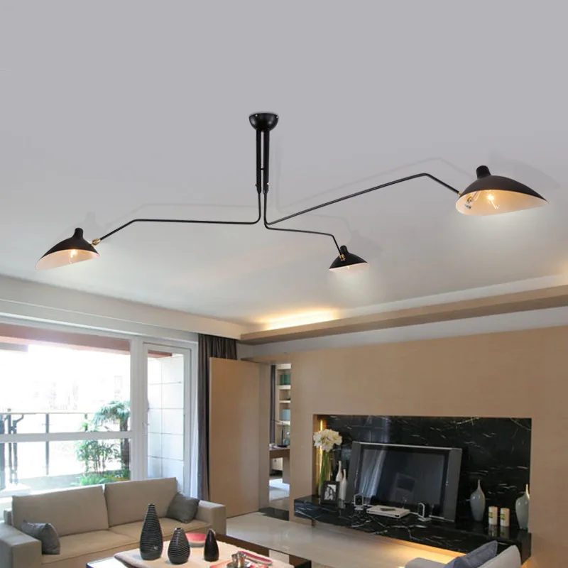 Mouille Decke Lampe Nordic spinne licht Led Eisen schwarz decke licht Für Wohnkultur Industrielle dekorative wohnzimmer led licht