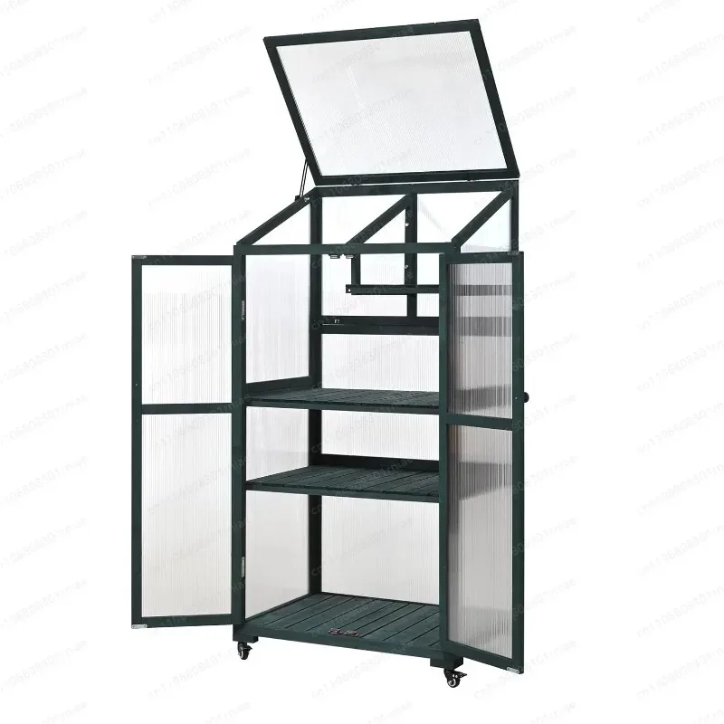 Holz-Gartengewächshaus Pflanzenhaus Sonnenraum Grüner Raum Anzuchtstube Terrasse Innenhof Image