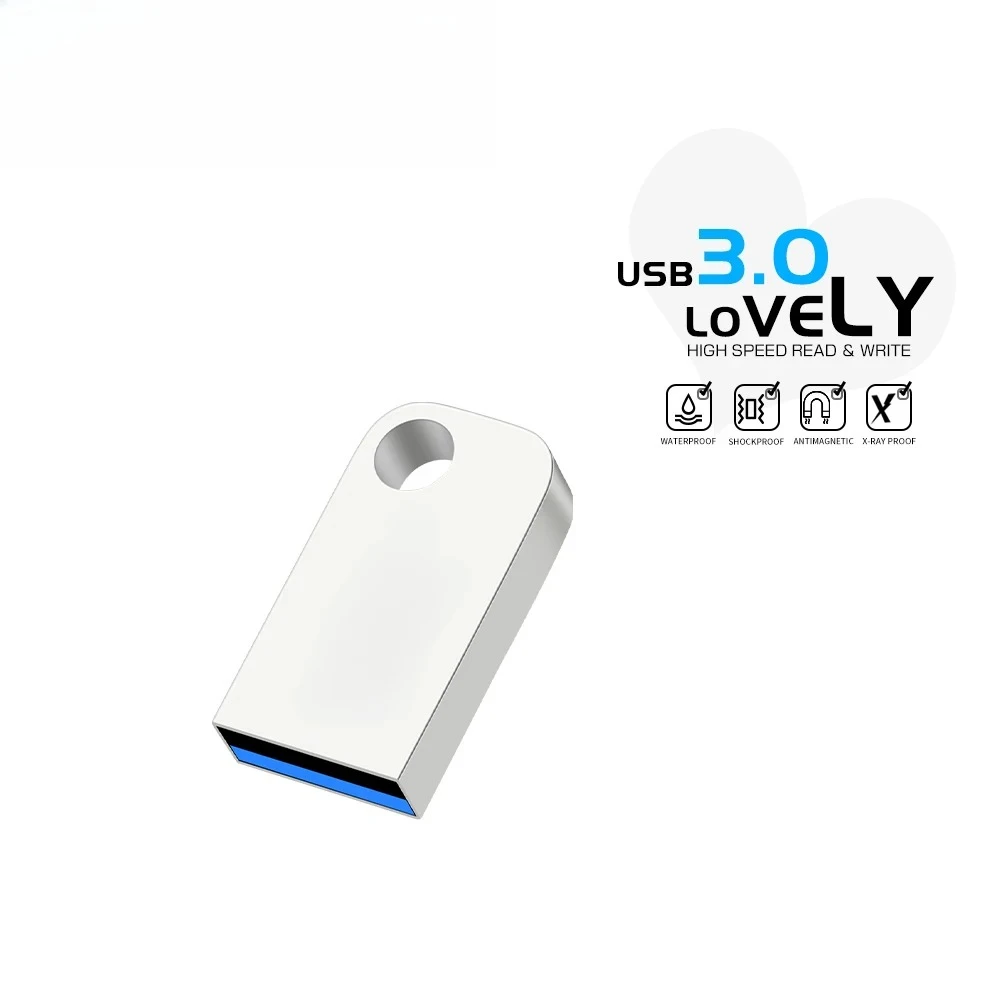 USB3.0 Super Mini Metall USB 3.0 Flash-Laufwerke Speicherstick Pen Drive 128GB 64GB Pendrive 32GB 16GB 8GB 4GB Externer Speicher Image