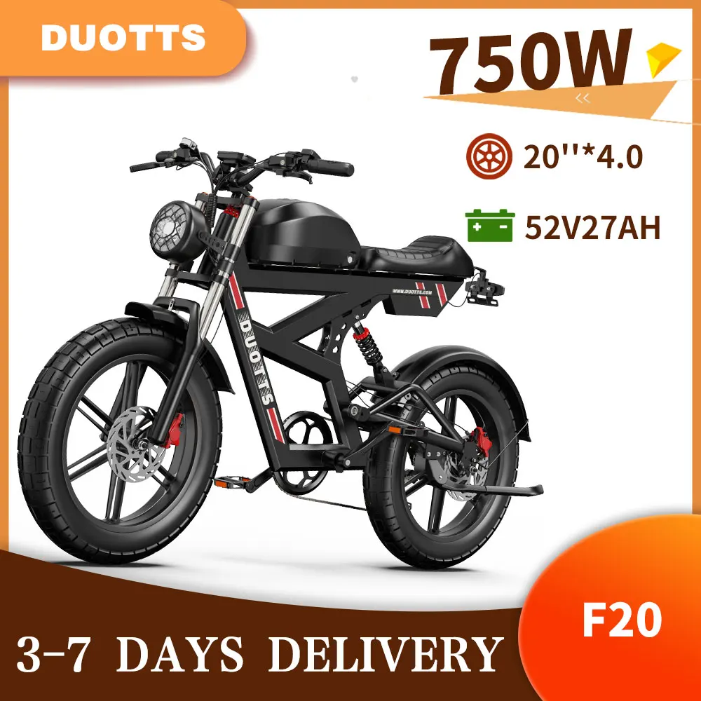 Duotts Elektrofahrrad F20 52V27Ah Abnehmbarer Akku 750W Leistungsstarker Motor 20 Zoll Fatbike E-Bike Hydraulische Bremse Elektrofahrrad Image