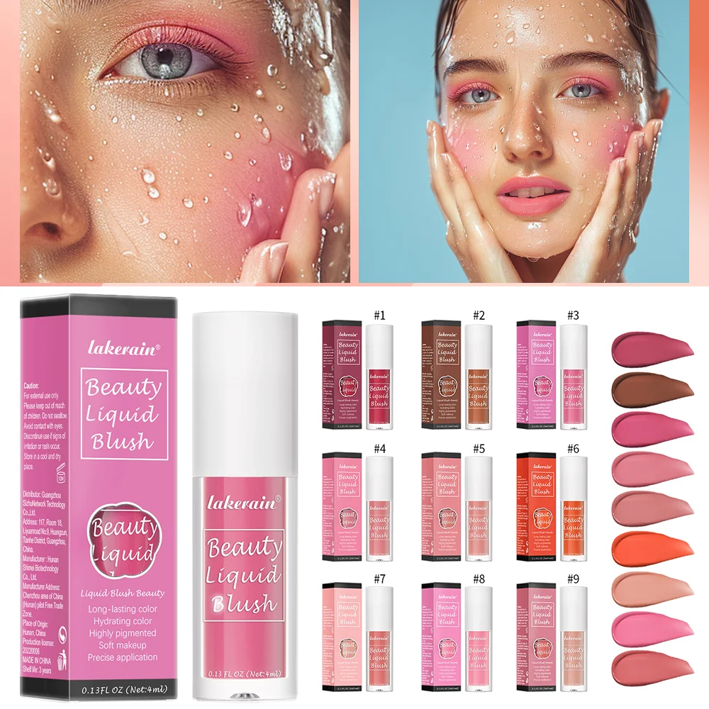 Schönheit Flüssigkeit erröten Samt matt Rouge Gesicht Pigment dauerhafte wasserdichte natürliche Creme Wange Tönung Orange Pfirsich Maquiagem 4ml Image