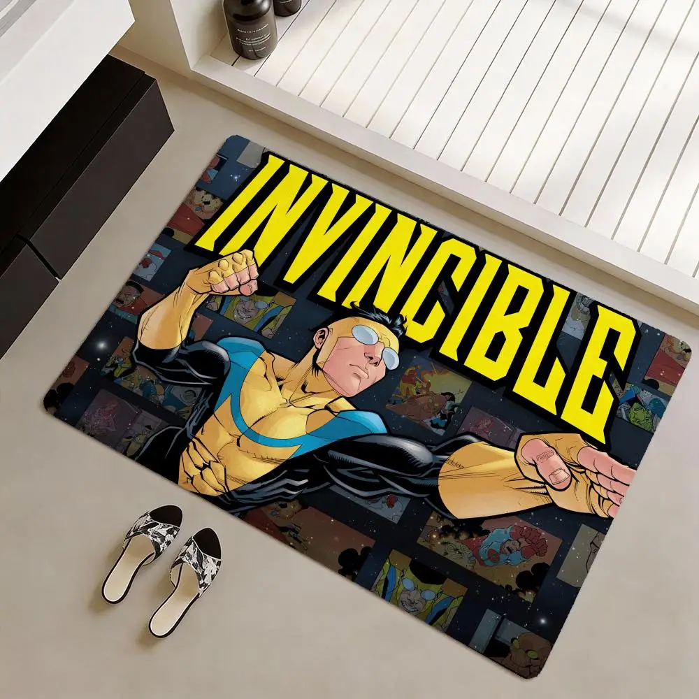 Anime I-Invincible Bodenmatte, weicher Flanell, rutschfeste Fußmatte – verdickter Teppich für Wohnzimmer, Heimdekoration Image