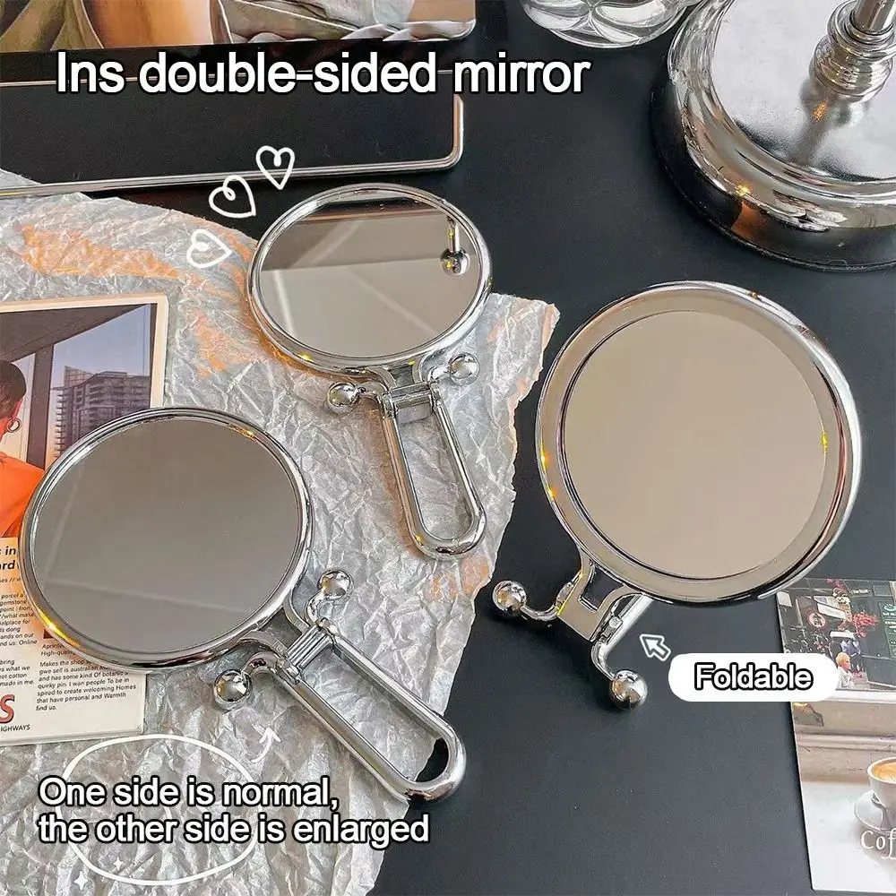 Neue 2/5/10X Vergrößerungs Make-Up Spiegel Runde Form Handheld Klapp Spiegel Kunststoff Multifunktionale Make-Up-Tools Dressing tisch