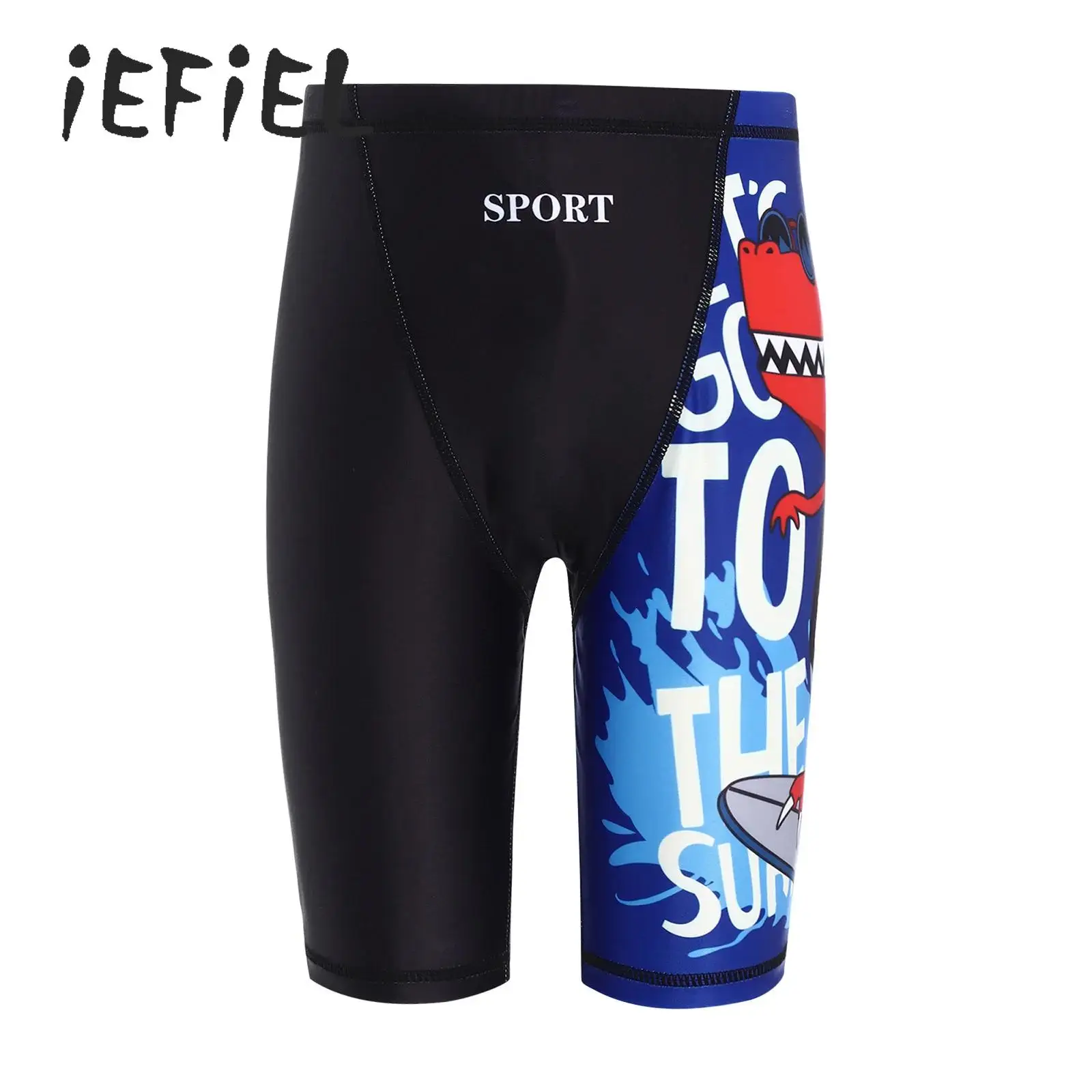 Jungen Badeshorts Badeanzüge mit Muster Schnelltrocknend Taillenband mit Kordelzug Schwimmhosen Strand- und Thermalbad-Badebekleidung Surfshorts Badehosen Image