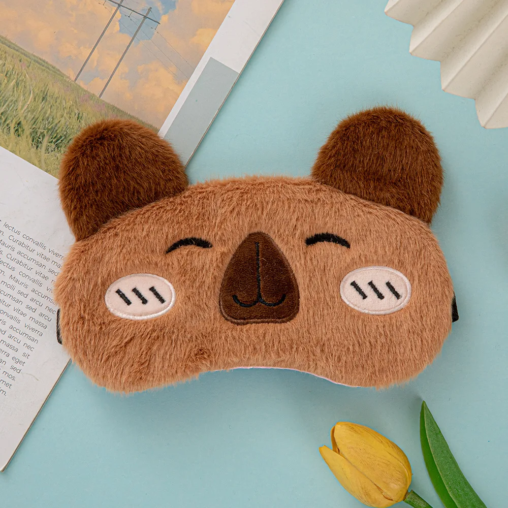 Capybara Plüsch Augenklappe Kawaii Capybara Schlafmaske Frauen Reisen Flugzeug Tragbare Eyeshade Hause Augenbinde Kinder Geschenk Heiße Verkäufe Image