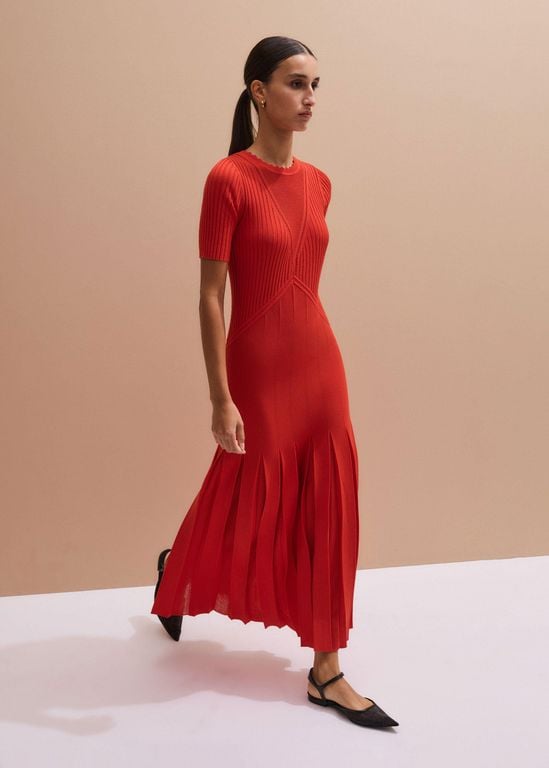 Conceal + Reveal Lace Knit Maxi Dress - Red - ME+EM Dresses