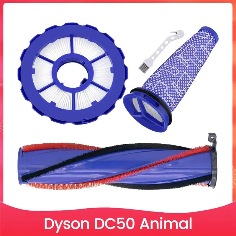 A04V DC50 Roller Brush And Fiter Replacement For Dyson DC50 Animal Multi Floor Complete Vacuum Filter Brush Set
