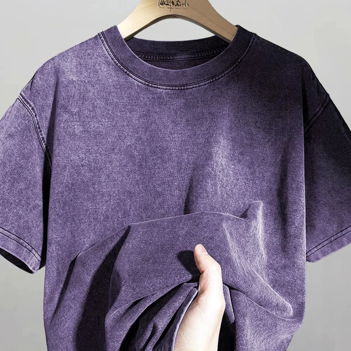 Gewaschen Vintage Lila T-Shirts Männer Frauen Straße Hip Hop Retro Punk T Shirt Harajuku Casual Baumwolle Kurzarm Säure Waschen T-shirts