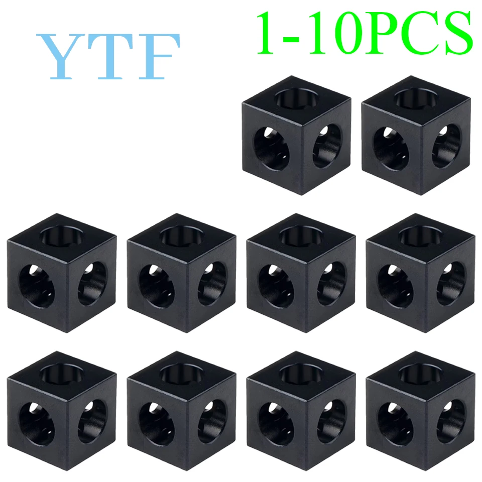 1-10PCS 2020 Aluminium Block Cube Prisma Stecker Rad Regler Ecke V-slot Drei Weg Stecker 90 grad Winkel Für Voron 2,4 Image