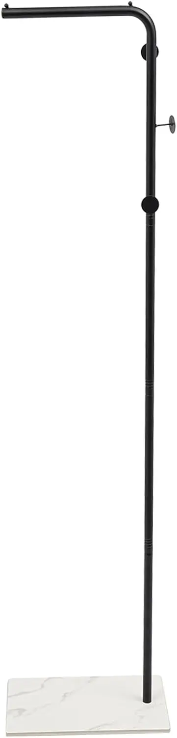 L-förmiger Garderobenständer aus Metall mit 3 runden Kopphaken, Kleiderständer, Höhe 170 cm, für Flure, Wohnzimmer, Foyer, Arbeitszimmer Image