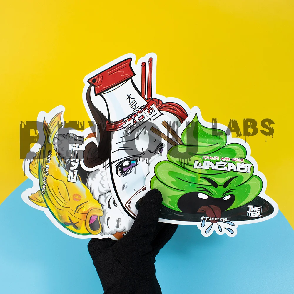 Leere, geformte, matte Kunststoff-Opp-Beutel, 3,5 g, flache Beutel, Sushi-Sauce, Cartoon, DIY, Süßigkeiten, Kekse, Gummibonbons, Schokolade, individuelle Verpackung Image