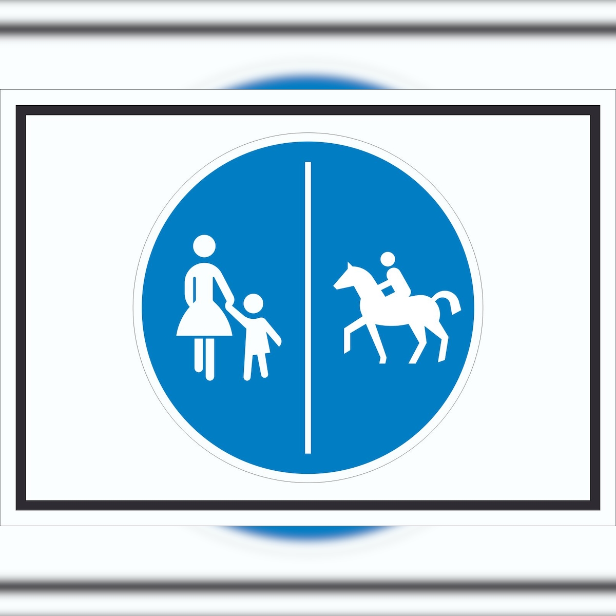 HB-Druck Schild Getrennter Geh- und Reitweg Symbol A6 Rückseite selbstklebend Image
