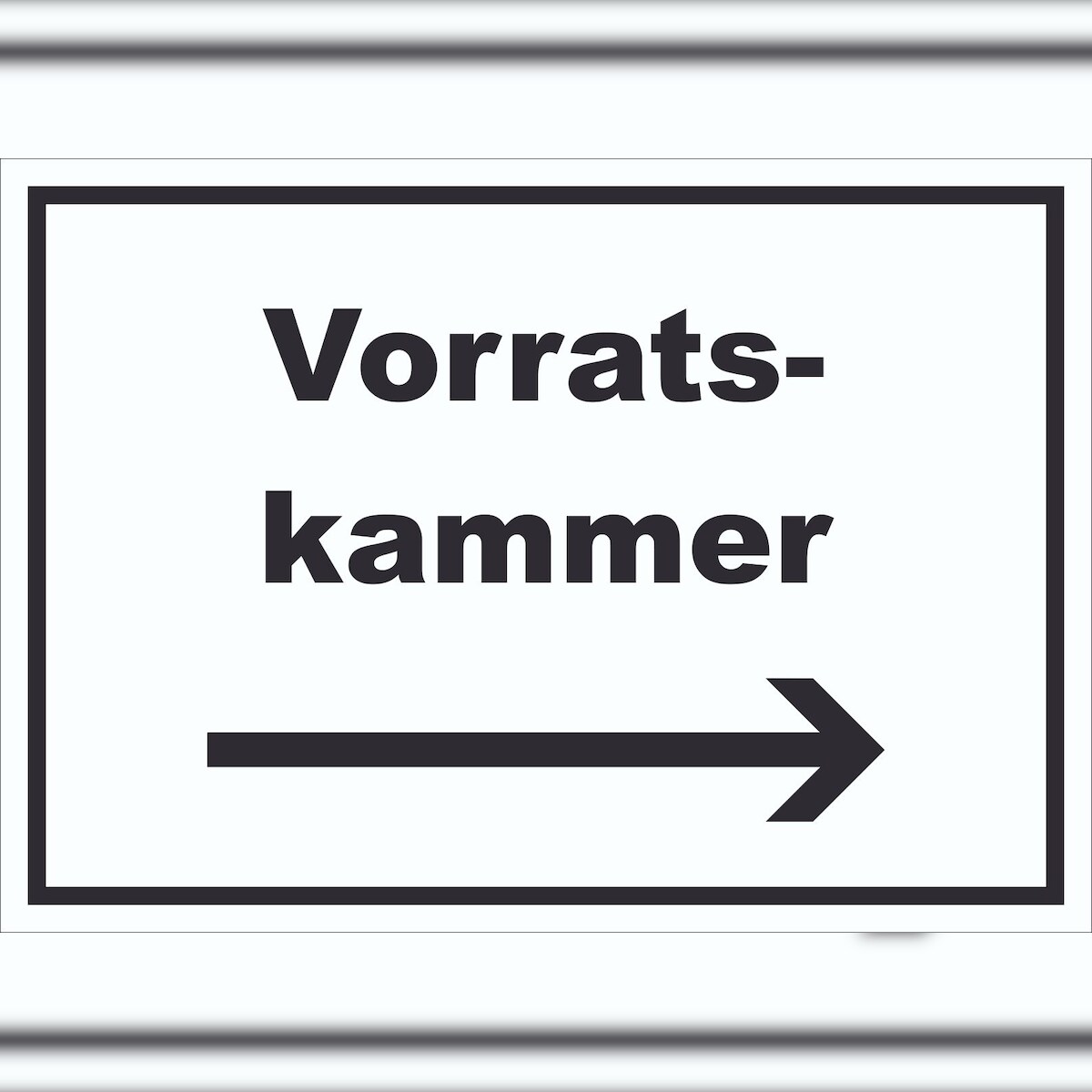 HB-Druck Vorratskammer Schild mit Text Richtungspfeil rechts Pantry Reserve waagerecht A3 (297x420mm) Image