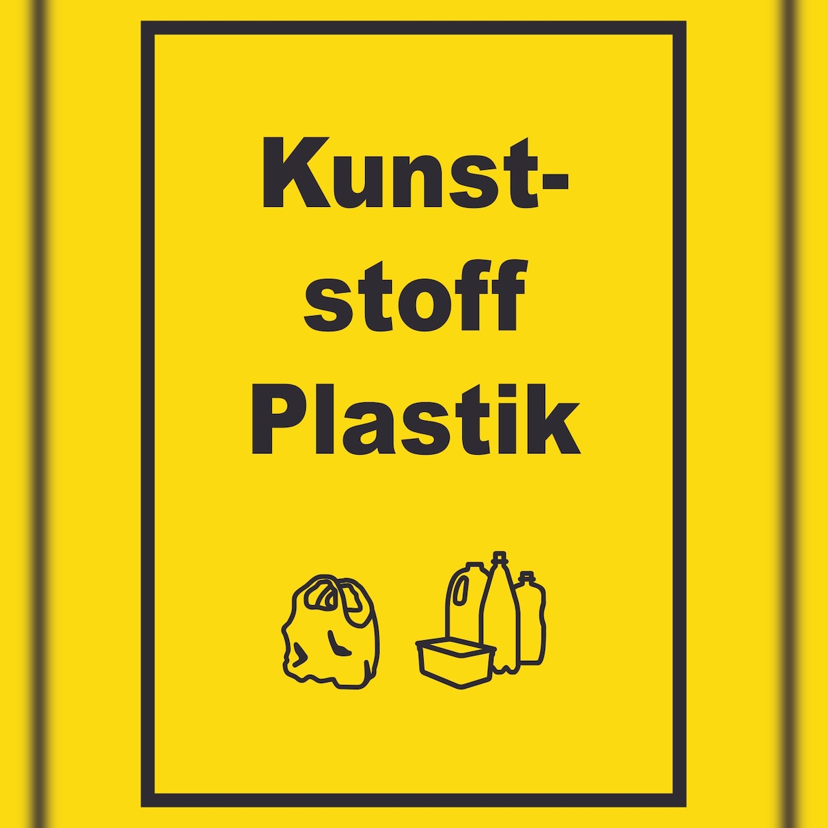 HB-Druck Kunststoff Plastik Mülltrennung Schild Text Symbol shopping bag hochkant A5 (148x210mm) Image