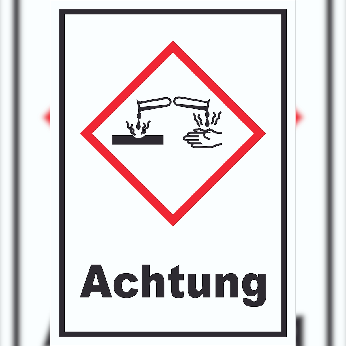 HB-Druck Schild Ätzende Wirkung Achtung Ätzwirkung hochkant A2 (420x594mm) Image