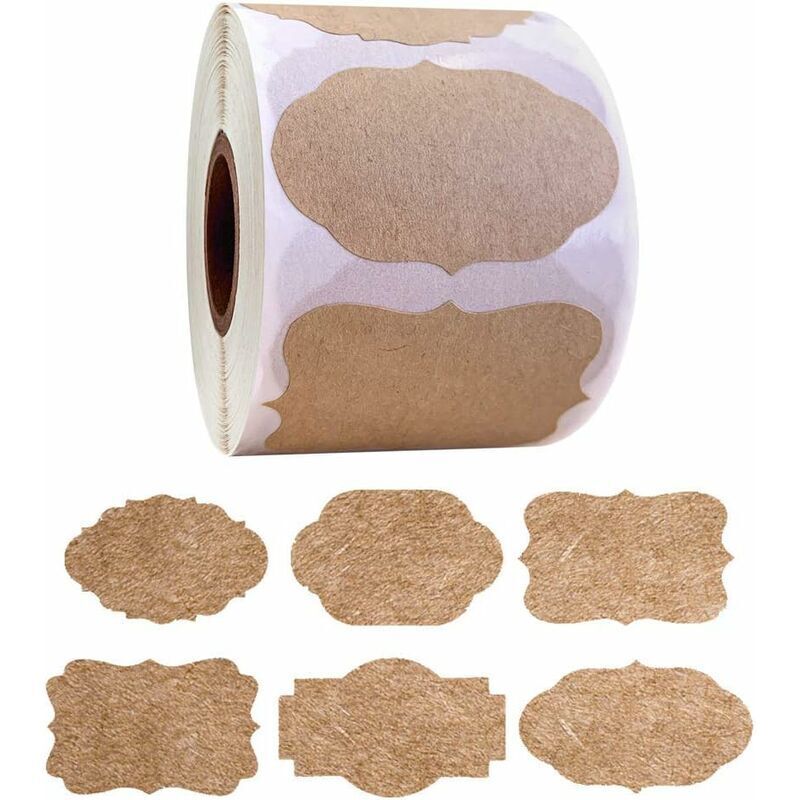 500 Pezzi Kraft Fatto A Mano Adesivo Da Forno Etichetta Autoadesiva Adesivi Fatti A Mano Etichette Regalo Di Natale Etichette Regalo Per Le Feste In Kraft Naturale Etichette Rotolo D