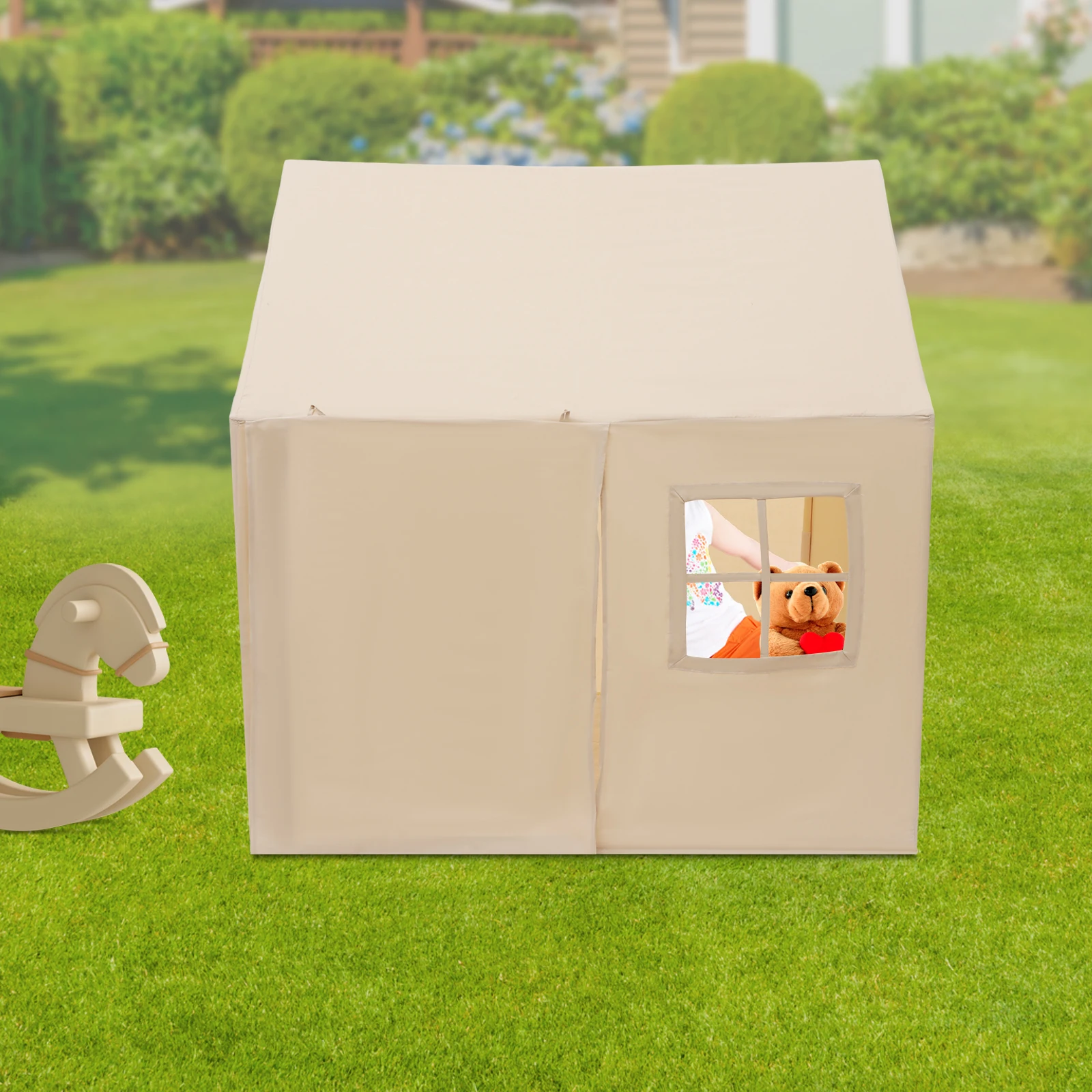 125*90*125cm Kinderzelt Indoor & Outdoor Zelt für Kinder Großes Kinderspielhaus Zelt Spielzeug mit Matte für Mädchen Jungen Zimmer Garten Image