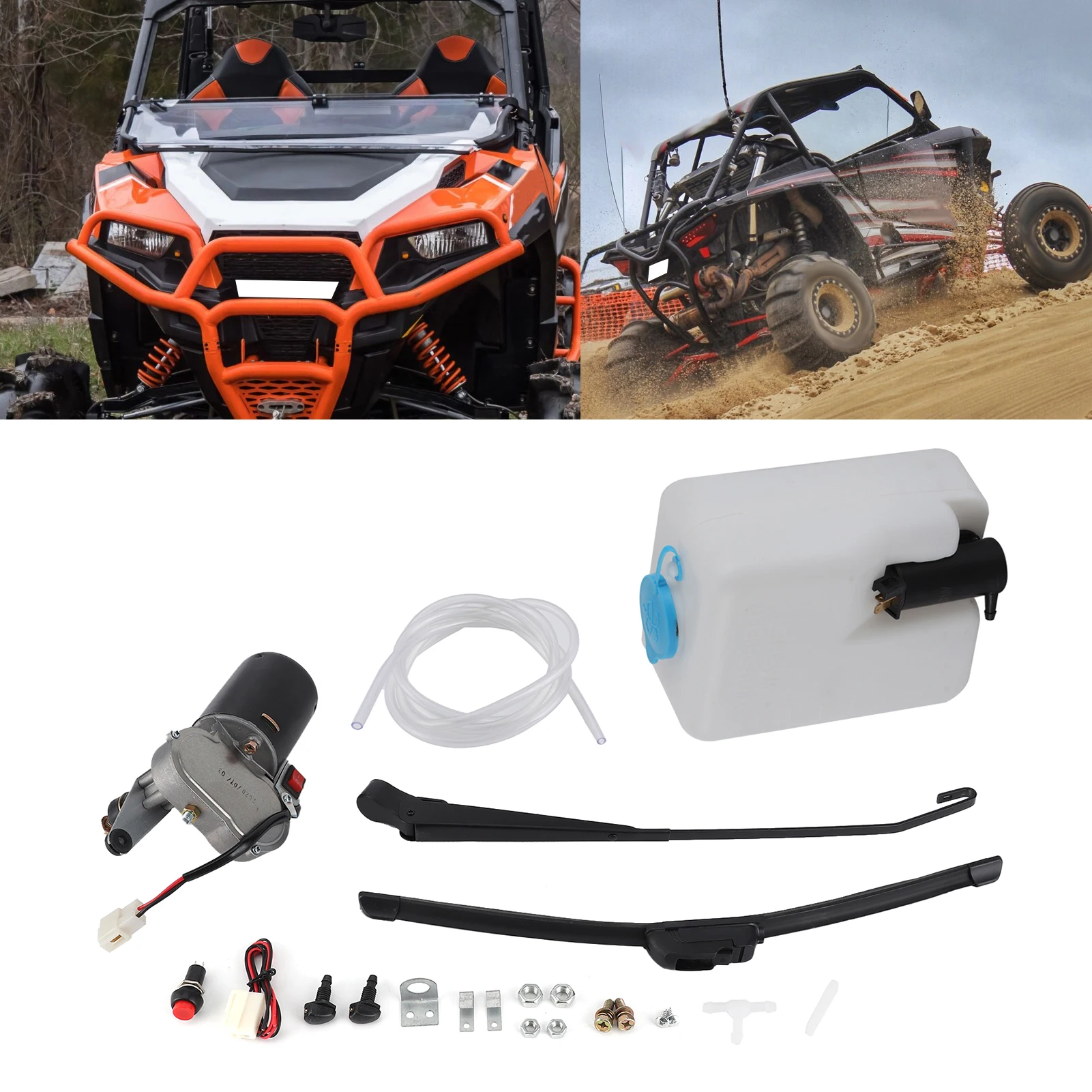 Elektrischer Wischer-Montagesatz, Motorblattarm, Wasserauslauf, Topfschlauch für UTV, ATV, elektrischer Wischermotor, elektrischer Wischer-Set Image